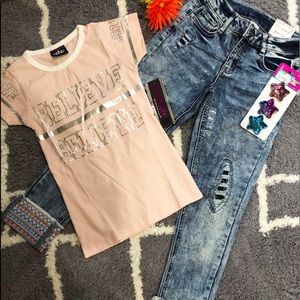 Girl top/ jeans size 7/8